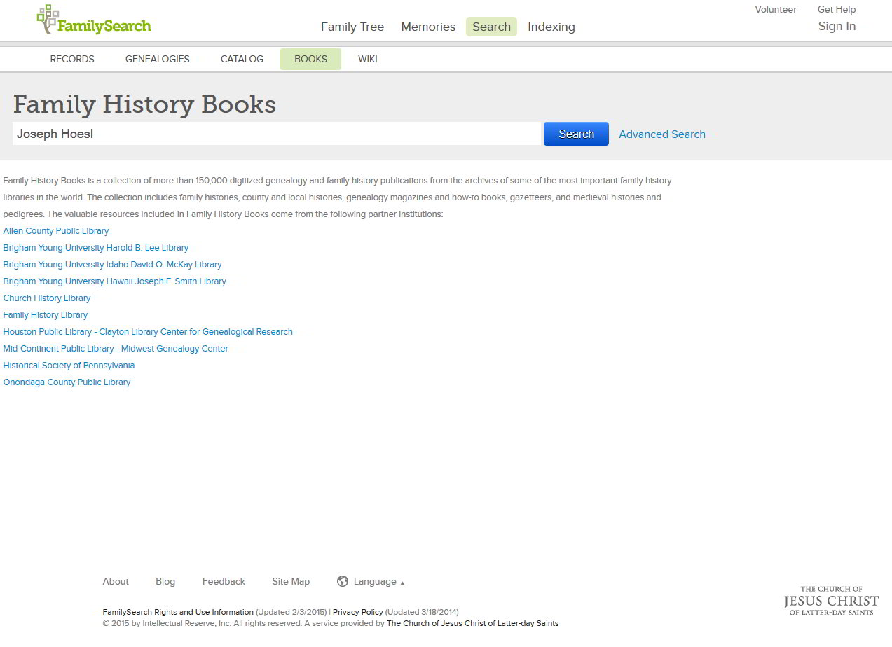 Use Family History Books for your family genealogy free search.