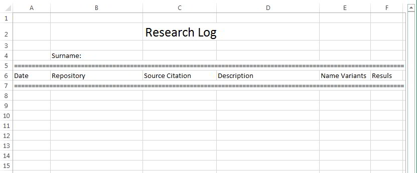 This is an example of genealogy research logs.